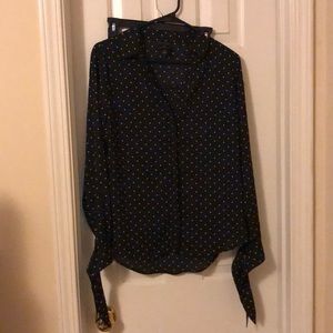 Black and white polka dot dress shirt